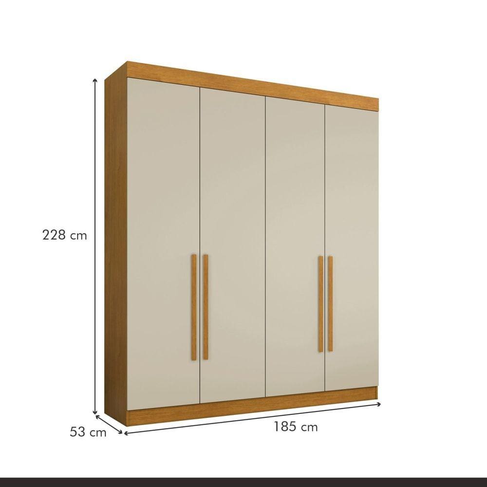 Guarda Roupa Casal 4 Portas 3 Gavetas Roma | Casas Bahia