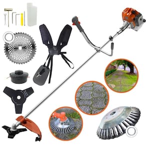 Roçadeira Tekna RL520AC 52cc KIT Completo com 4 Funções de Corte Carretel, Faca 3 Pontas, Faca 40 Dentes e Escova de Corte Com 38 Cerdas