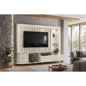 Painel Le Mans Ripado para TV até 70 polegadas - Calacata/Off White - Madetec