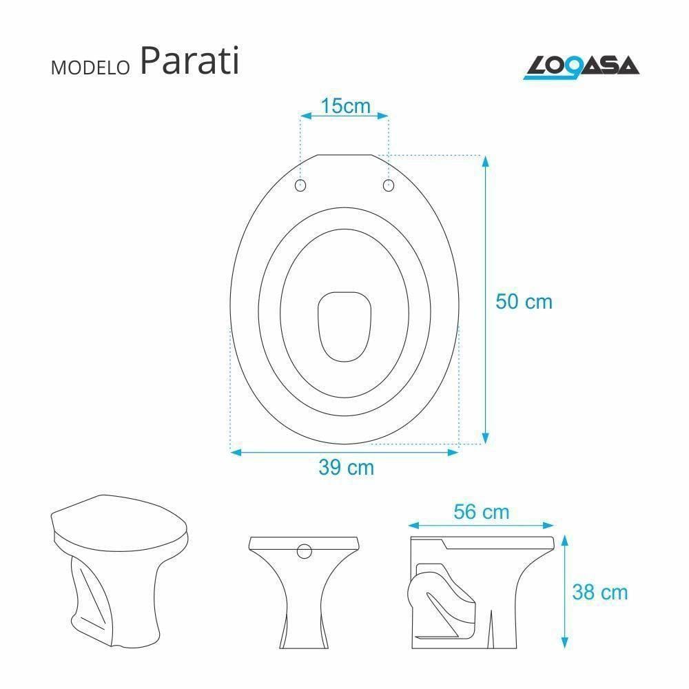 Assento Sanitario Parati Preto Para Vaso Logasa