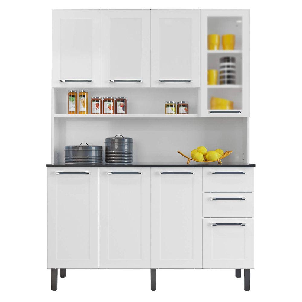 Armário de Cozinha Florença 8 Portas 2 Gavetas Itatiaia Cor Branco