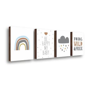 Kit 4 Quadros Decorativos Quarto De Bebê 30x40cm