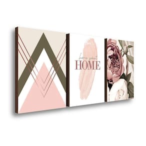 Kit 3 Quadros Decorativos Home Peônia Rose 40x60cm