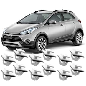 Kit 12 Grampos Presilhas Para Spoiler Acabamento Lateral HB20X 2013 2014 2015 2016 2017 2018 2019