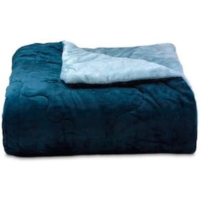 Edredom Buettner Casal Plush Flannel Dupla Face 220Mx240M Azul Jeans Escuro E Azul Jeans Claro
