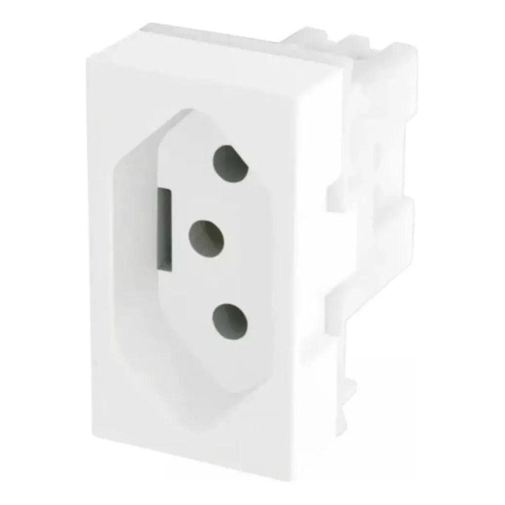 Modulo De Tomada 2P + T 10A Para Parede Branca Duale Up