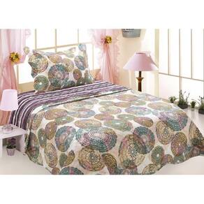 Kit Colcha Patchwork Layla 2 peças 160x240cm Realce Juvenil