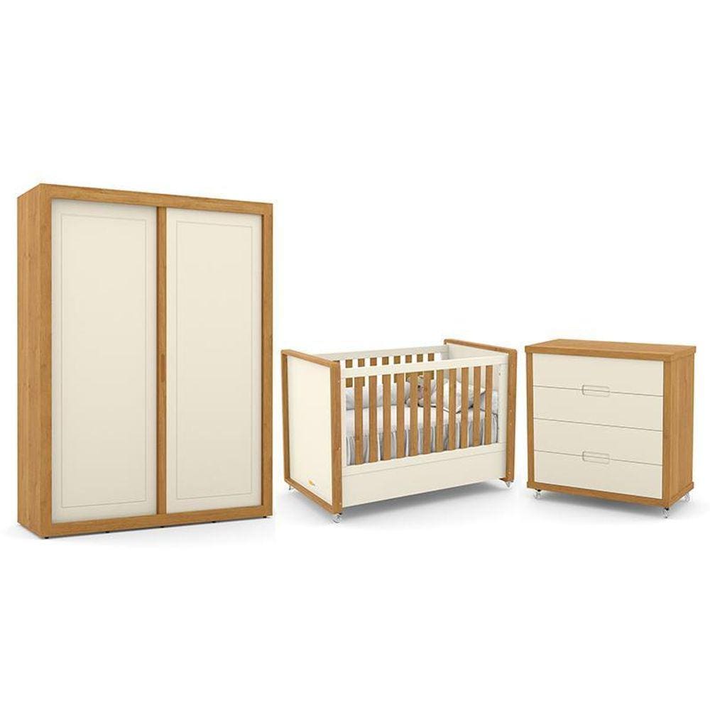 Dormitório Tutto New 2 Portas, Cômoda 4 Gavetas e Berço - Matic Móveis