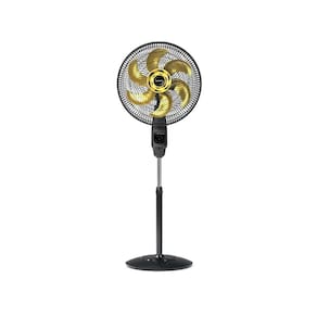Ventilador de Coluna Mallory Chronos Com Controle remoto e painel touch Preto E Dourado 40cm - 220V