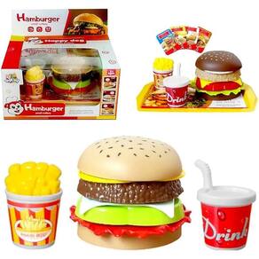 Kit Infantil Faz De Conta Hamburguer Colorido Divertido