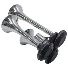 Buzina Ar 3 Cornetas Cromada Bivolt com Válvula - Gauss - GB1092