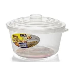 Pote Panela Multiuso para Micro-ondas com Tampa de Plástico 2,5 Litros