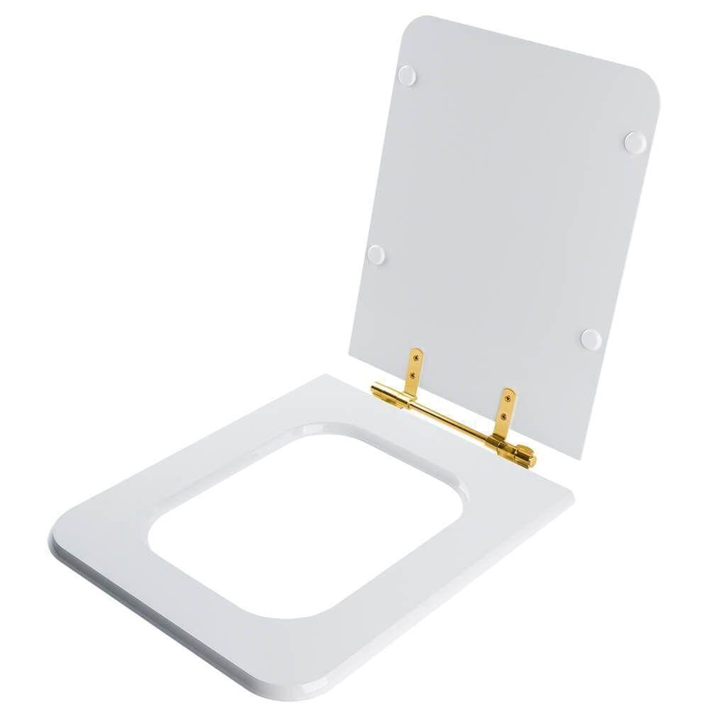 Tampa De Vaso Square Branco Para Bacia