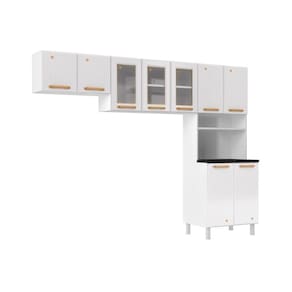 Kit de Cozinha Completa 3 Peças Diamante (2 Armários + 1 Paneleiro) Branco - Telasul
