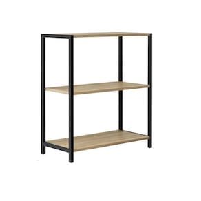 Estante Prateleira Estilo Industrial Metalão E Mdf 3 Níveis Madeirado Nogueira