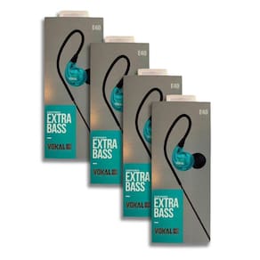 Kit 4 Fones de Ouvido Vokal Para Retorno de Palco E40 Extra Bass - Azul