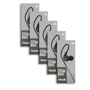 Kit 5 Fones de Ouvido Vokal Para Retorno de Palco E40 Extra Bass - Preto