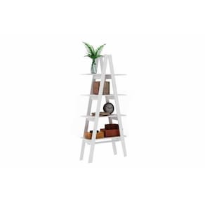 Estante Livreiro Solteiro RT3048 c/ 4 Prateleiras Branco - Movelbento