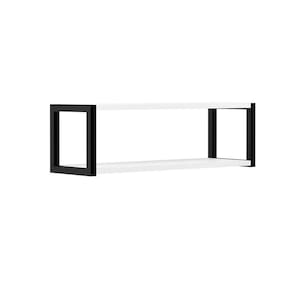 Prataleira Nicho Estilo Industrial Metal E Mdf Duplo 60cm Branco