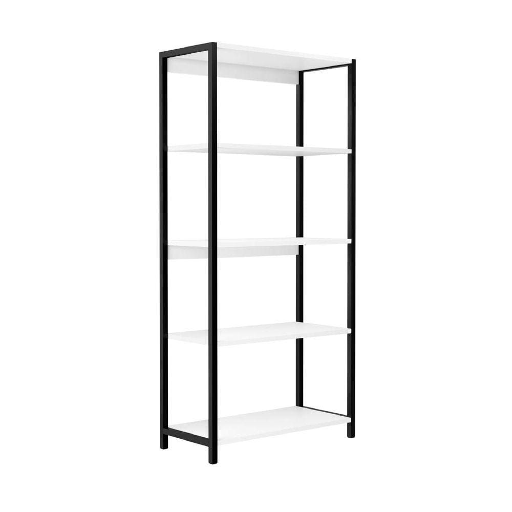 Estante Prateleira Estilo Industrial Ferro e MDF 5 Níveis Branca