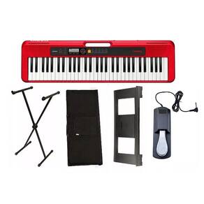 Kit Teclado Casiotone CTS200 Vermelho 5 oitavas