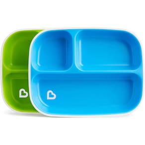 Conjunto de Pratos com divisórias Verde/Azul - Munchkin