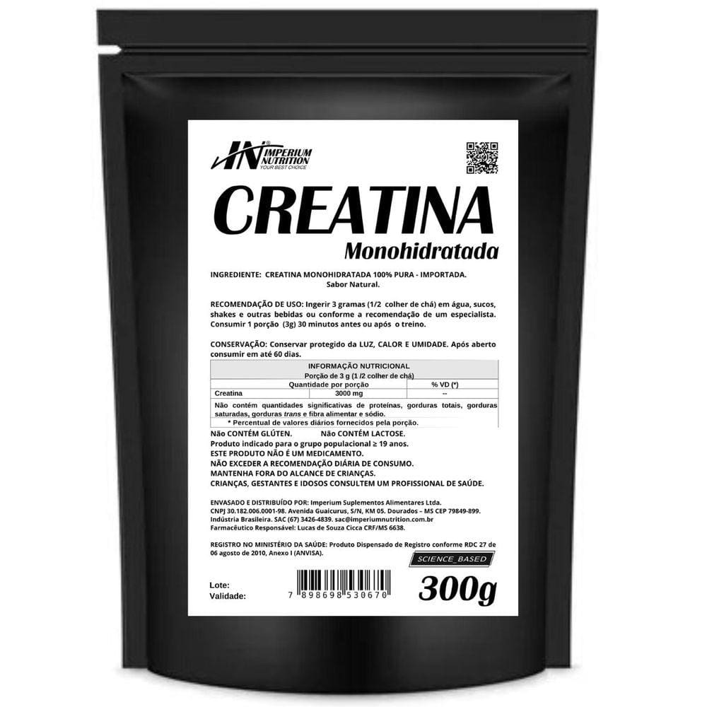 CREATINA 300g Importada - 100% Pura - Imperium Nutrition