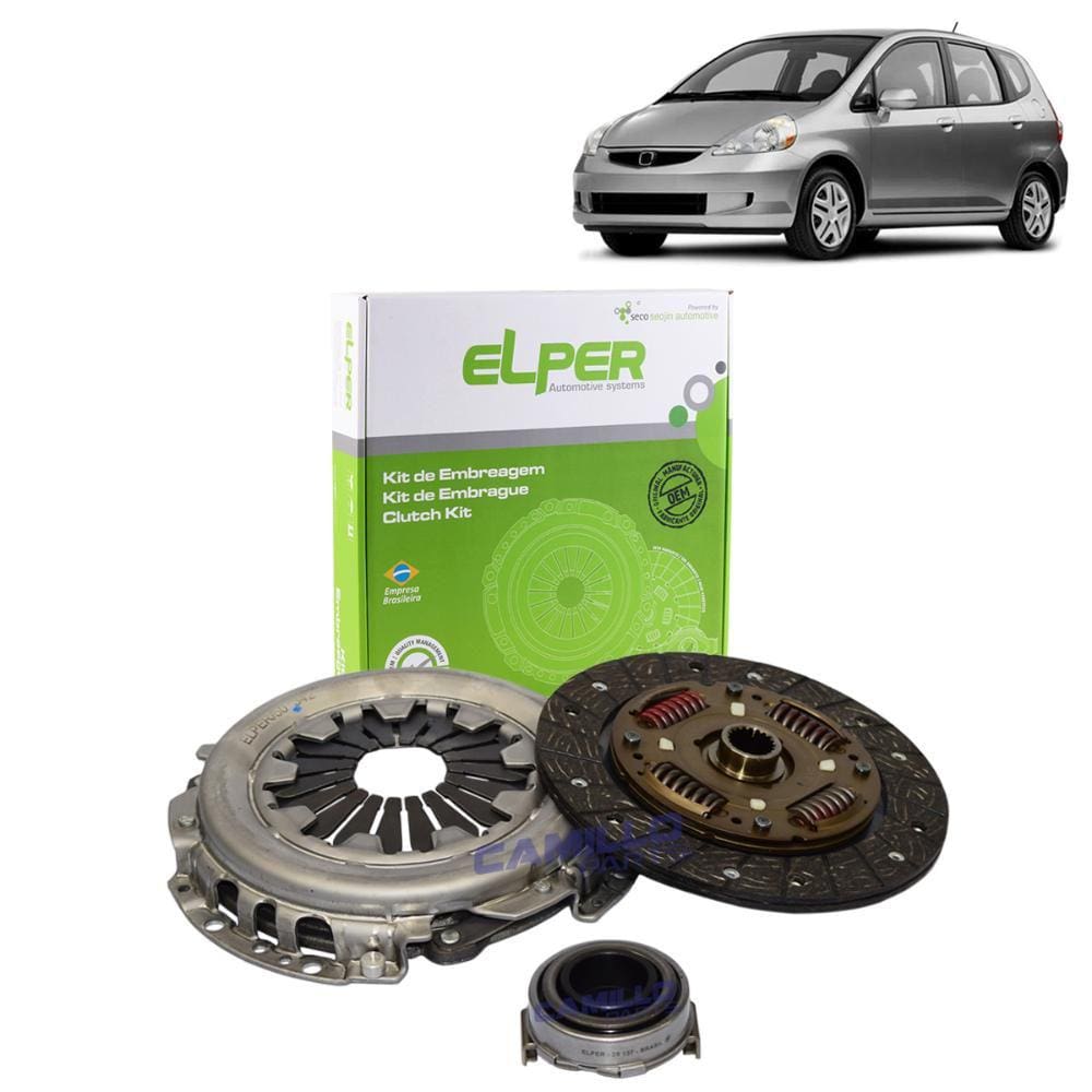 KIT EMBREAGEM 190mm 20EST HONDA FIT 1.5 2005 ATE MES 11/2008