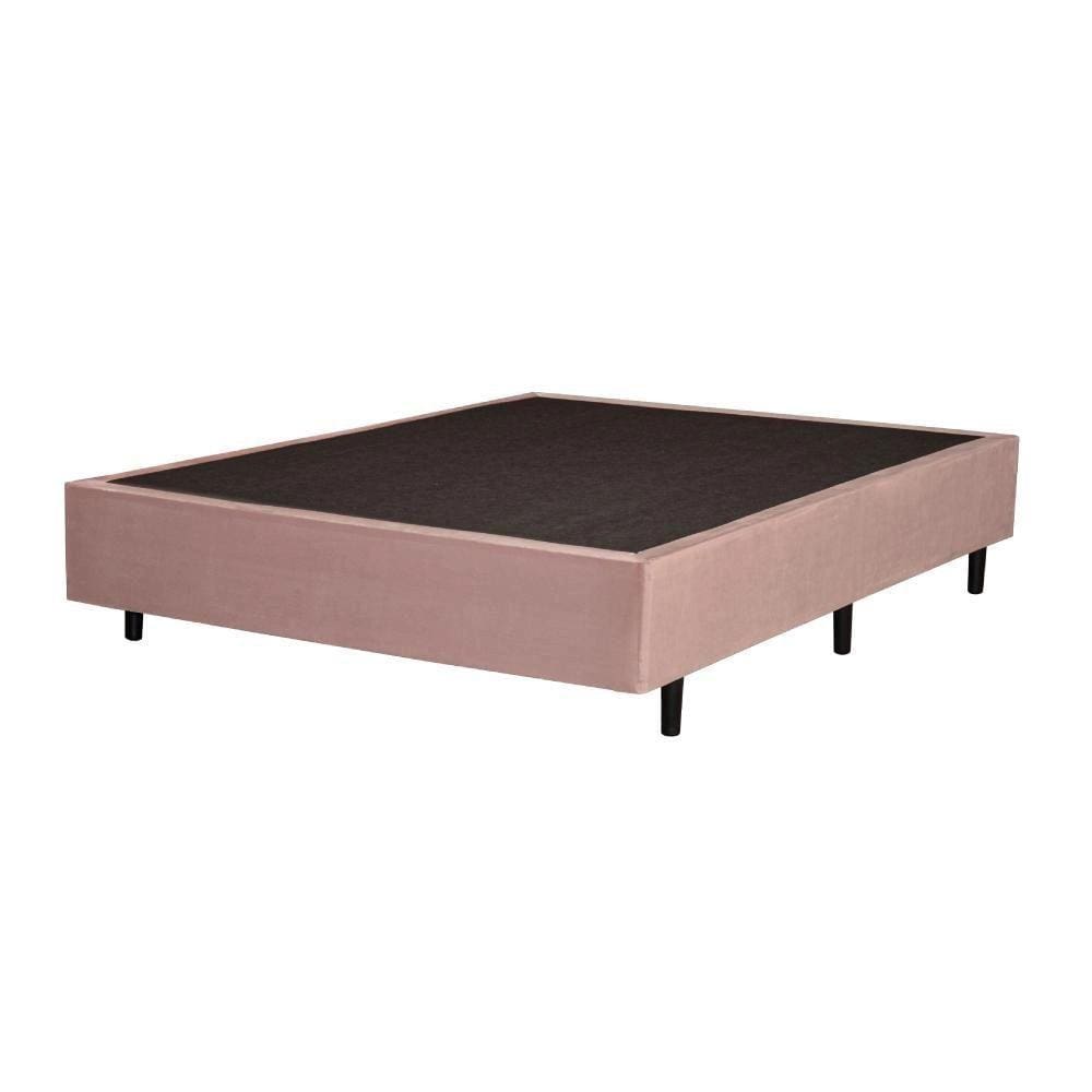 Base Box Casal Blindado Suede Rosé