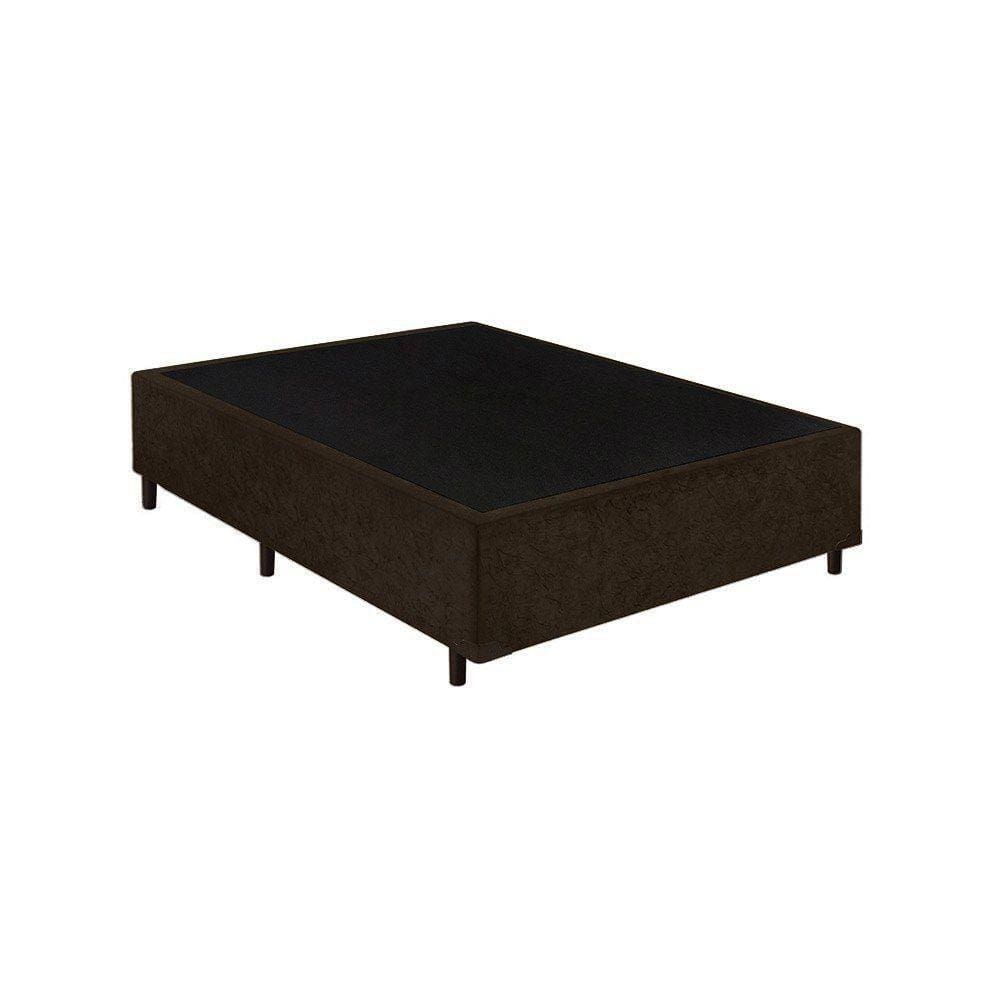 Base Box Casal Suede Marrom