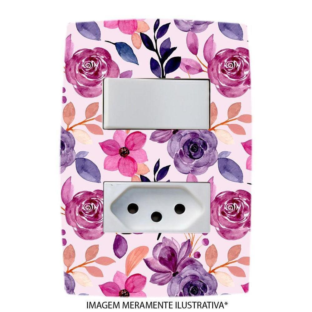 Adesivo De Interruptor Floral Mod 04