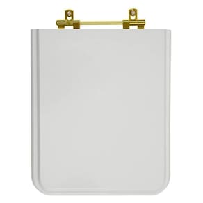 Tampa De Vaso Square Cinza Platina Com Ferragem Dourada
