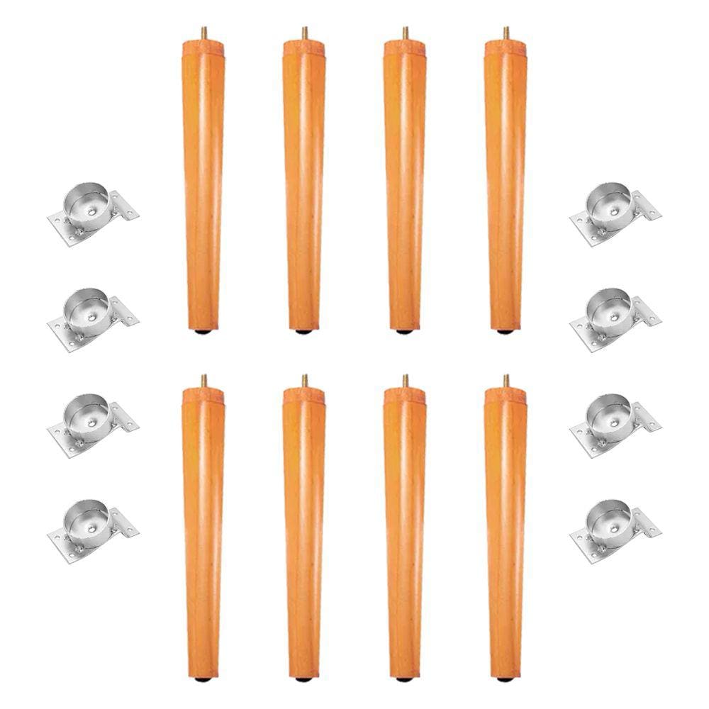 Kit 8 Pés Palito de Madeira 30cm para Poltrona - Bege