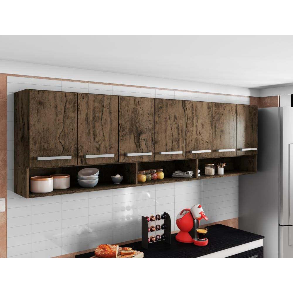 Armario Aereo de Cozinha Luxemburgo Castani Brienza Movelaria