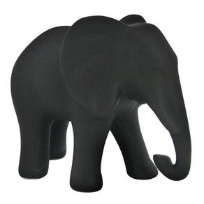 Escultura Decorativo Elefante Cerâmico Preto 14x7,7x15,5cm Btc