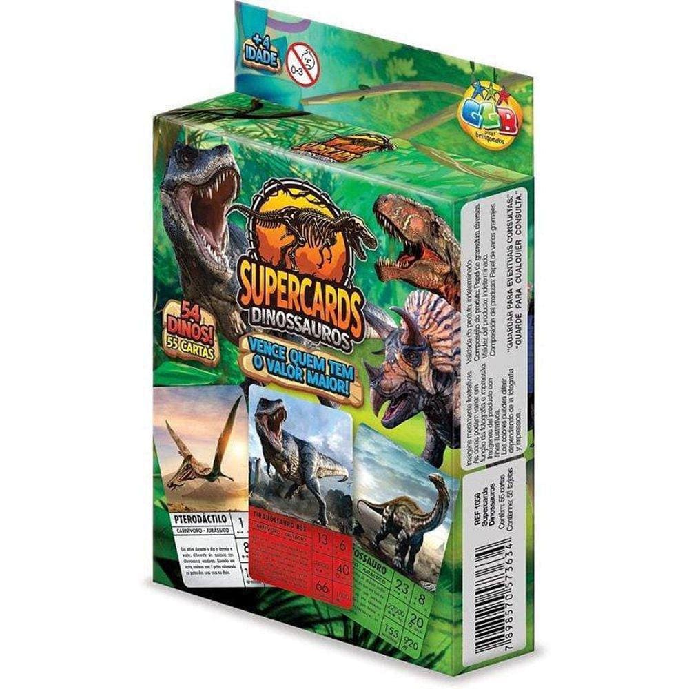 Jogo De Cartas Supercards Dinossauros 55Cts