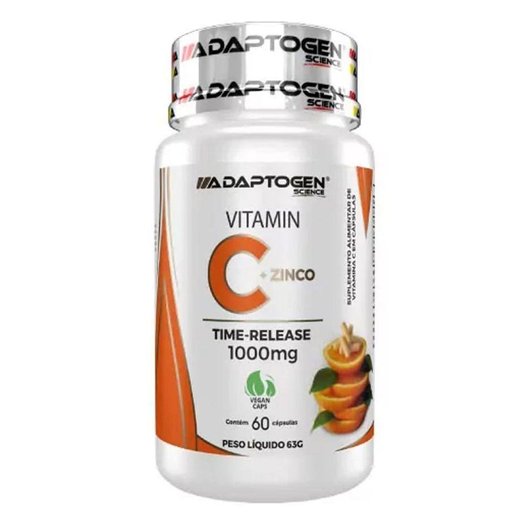 Vitamina C Com Zinco 1000Mg C/ 60cáps Veganas Adaptogen