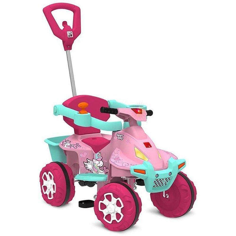 Veículo Para Bebê Smart Quad Rosa Passeio/Pedal