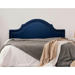 Cabeceira Queen Estofada para Cama Box com Tachas 160x60cm Provençal Luxo Azul/Fumê