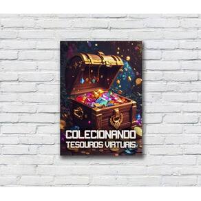 Quadro/Placa Decorativa Gamer MDF 20x28 Colecionando Tesouro