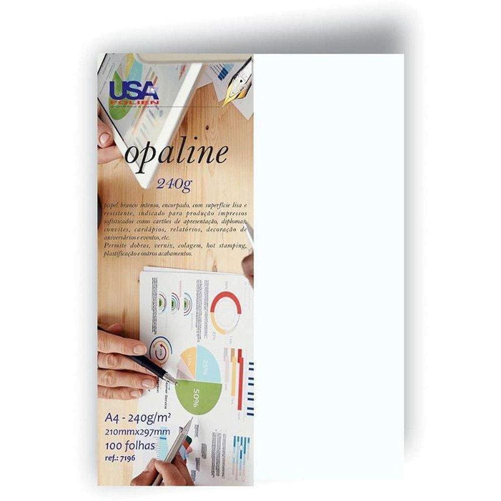 Papel Opaline A4 Branco Nacional 240G Pct Com 100