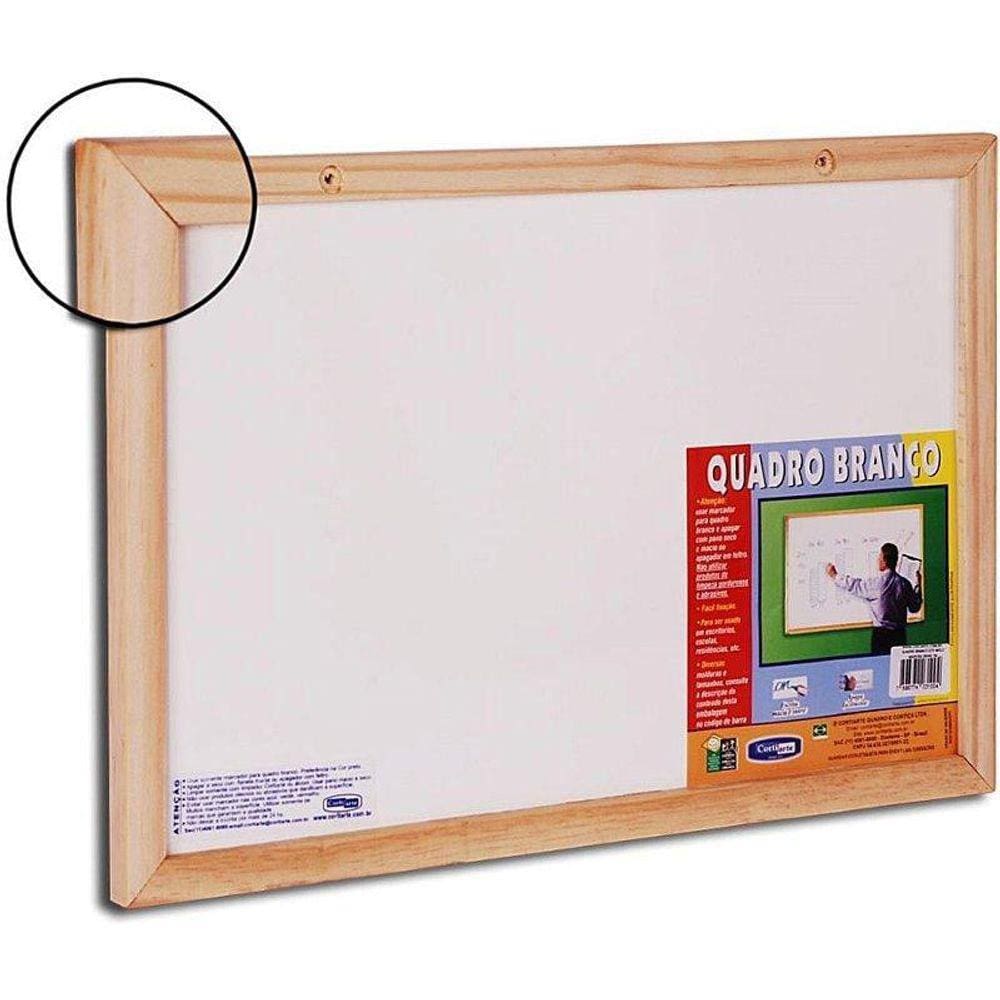 Quadro Branco Moldura Madeira 070X050Cm Standard