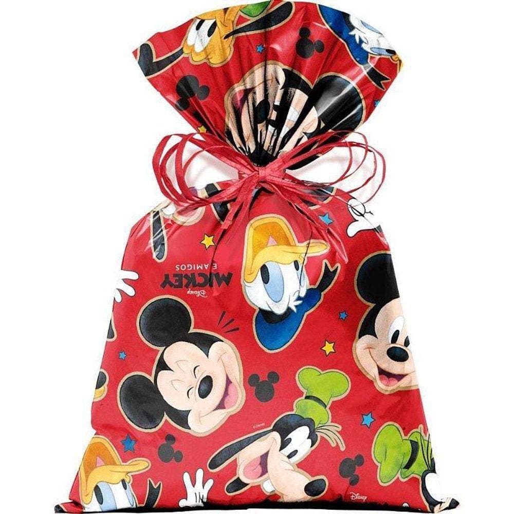 Saco Metalizado 60X90Cm Mickey Stickers Perolado Pct Com 25