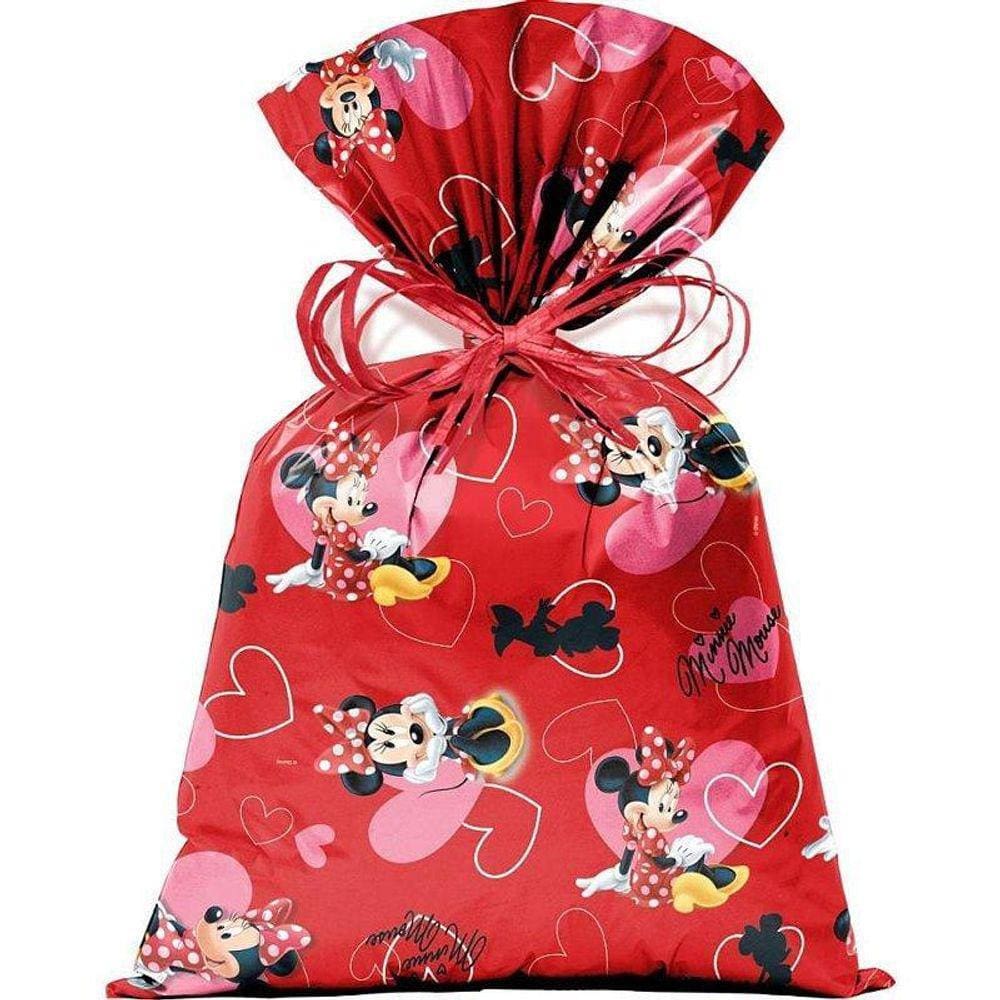Saco Metalizado 60X90Cm Minnie Love Perolado Pct Com 25