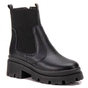 Bota Feminina Tratorada Chelsea Elástico Confortável Moderna