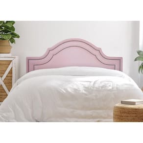 Cabeceira Casal Estofada para Cama Box com Tachas 140x60cm Provençal Luxo Dupla Rosa/Fumê