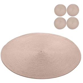 Jogo Americano 4 Lugares Redondo Sousplat Mesa Posta 38Cm