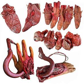 Mão Falsa Assustadora Sangrenta para Decorações de Festa de Halloween (6PCS)