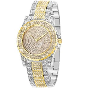 Relógio Feminino de Luxo - Quartzo com Diamantes e Strass