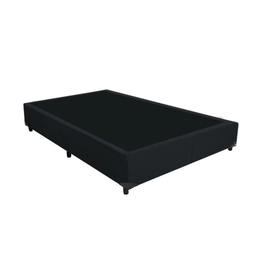 Base Box Viuvão Suede Preto 128Cm de Largura